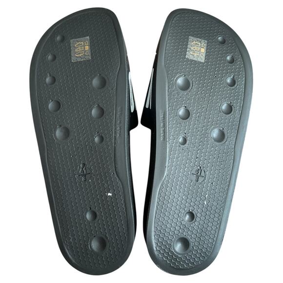 Valentino Black Footbed Gaia Leather Slide Sandals, IT41/US8 - Picture 7 of 9